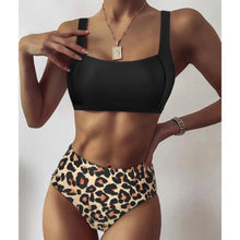 将图片加载到图库查看器,High Waist Swimsuit Bikini Push Up Swimwear Women Bathing Suit Female Bikini Set Leopard Swim Suit Beachwear Women's High Waist Swimsuit 2 Piece Bathing Suits Bikini