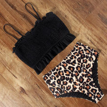 将图片加载到图库查看器,High Waist Swimsuit Bikini Push Up Swimwear Women Bathing Suit Female Bikini Set Leopard Swim Suit Beachwear Women's High Waist Swimsuit 2 Piece Bathing Suits Bikini