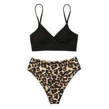 将图片加载到图库查看器,High Waist Swimsuit Bikini Push Up Swimwear Women Bathing Suit Female Bikini Set Leopard Swim Suit Beachwear Women's High Waist Swimsuit 2 Piece Bathing Suits Bikini