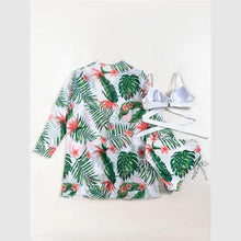 Load image into Gallery viewer, High-Waist Swimwear Set Summer Floral Print Bikini Swimsuit Beachwear Women Push-Up Bathing Suit Tie Dye 3 Pieces Strings High Cut Bikini Set Bathing Suits