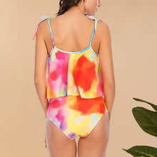 Load image into Gallery viewer, High Waist Swimwear Women Bikinis Swimsuit Leaf Print Bathing Suits Ruffle Tropical Beachwear Plus Size Two Piece Sport Halter Bikini Swimsuit Ruffles Printed Swimwear Quick Dry Bathing Suit Set Beachwear