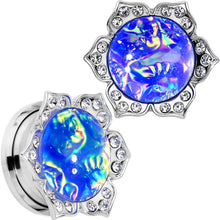 Load image into Gallery viewer, Purple Faux Opal Wild Flower Screw Fit Tunnel Plug Set 0G to 1"