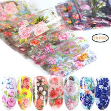 Load image into Gallery viewer, Hollow Nail Sticker Stylish Self-adhesive Manicure Sticker Nail Art Accessory 3D Christmas Nail Art Decoration Stickers Decoration New Gold Nail Transfer Foils for Nail Arts Nails Supply Holographic Effect Nail Art Foil Stickers Holographic Nail Art