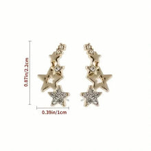 Load image into Gallery viewer, Hollow Star Earrings Zinc Alloy with Rhinestone Accents