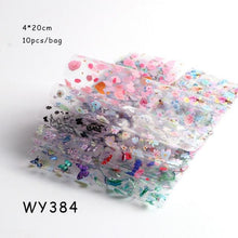 Load image into Gallery viewer, Holographic Nail Foil Transfer Set Sticker Decal Nail Art Foils Designer Marble Nail Decoration Sliders Wraps Manicure Women Kids Girls Manicure Decoration Nail Art Supplies 3D Self-Adhesive Nail Decals Designer Nail Stickers for Acrylic Nails