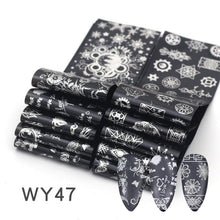 Load image into Gallery viewer, Holographic Nail Foil Transfer Set Sticker Decal Nail Art Foils Designer Marble Nail Decoration Sliders Wraps Manicure Women Kids Girls Manicure Decoration Nail Art Supplies 3D Self-Adhesive Nail Decals Designer Nail Stickers for Acrylic Nails