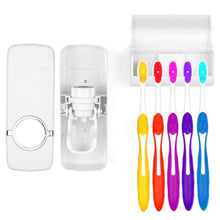 将图片加载到图库查看器,Home Automatic Toothpaste Dispenser + 5 Toothbrush Holder Set