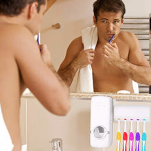 将图片加载到图库查看器,Home Automatic Toothpaste Dispenser + 5 Toothbrush Holder Set