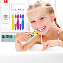 将图片加载到图库查看器,Home Automatic Toothpaste Dispenser + 5 Toothbrush Holder Set