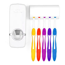 将图片加载到图库查看器,Home Automatic Toothpaste Dispenser + 5 Toothbrush Holder Set