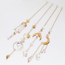 将图片加载到图库查看器,Home Decor Crystal Sun-catchers Window Pendant Hanging Curtain Wind-chimes Light Catcher Star Moon Pendant Rainbow Wind Chime Prisms Wind Chime Hanging Ornaments For Garden Home Christmas Decorations Gift