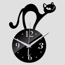 将图片加载到图库查看器,Home Decoration Wall Mirror 3D Hanging Clock Wall Murals Decal Sticker Acrylic Wallpaper for Unisex Teen Children Kid Boy Girl Classroom Gym Room Cartoon Cats Design Sticker Watch