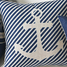将图片加载到图库查看器,Home Decorative Pillows Mediterranean Pillow Cover Blue Anchor Navigation Compass Sailboat Pillowcase Decorative Cushion Cover For Home Cover Sea Blue Compass Marine Ship Linen Pillow Case Cushion Cover 45x45CM