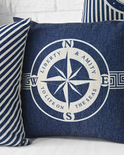 将图片加载到图库查看器,Home Decorative Pillows Mediterranean Pillow Cover Blue Anchor Navigation Compass Sailboat Pillowcase Decorative Cushion Cover For Home Cover Sea Blue Compass Marine Ship Linen Pillow Case Cushion Cover 45x45CM