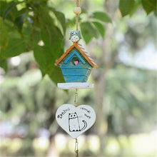 Load image into Gallery viewer, Home Garden Ornaments Bird House cage House Bamboo Outdoor Wooden Wind Chimes Painted Design With Birdhouse Crown Home Ornament Wind Chimes