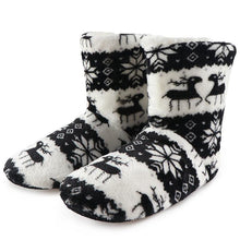 Load image into Gallery viewer, Home Slippers Women Winter Floor Shoes Christmas Elk Indoor Socks Shoes Warm Fur Slides Plush Slippers Socks For Women Fuzzy Womens Slipper Booties