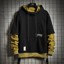 Load image into Gallery viewer, Hooded Sweatshirts Mens Letter Print Hoodies Streetwear Hip Hop Pullover Hoodie Men's Hooded Sweatshirt Men's Contrast Color Patchwork Hooded Sweatshirt Long Sleeve Pocket Jacket