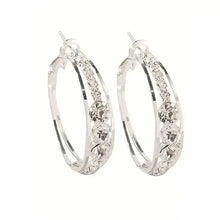 Load image into Gallery viewer, Hoop Earrings Inlaid Shiny Rhinestone For Ladies