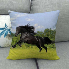 Load image into Gallery viewer, Horse Print Throw Pillow Covers Decorative Pillowcase Square Cushion Covers For Home Sofa Bedroom Livingroom Throw Pillow Covers Horse Herd Run in Desert Sand Storm Against Dramatic Sky Decor Linen Pillow Cases 45X45CM