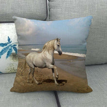 Load image into Gallery viewer, Horse Print Throw Pillow Covers Decorative Pillowcase Square Cushion Covers For Home Sofa Bedroom Livingroom Throw Pillow Covers Horse Herd Run in Desert Sand Storm Against Dramatic Sky Decor Linen Pillow Cases 45X45CM