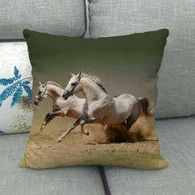 Load image into Gallery viewer, Horse Print Throw Pillow Covers Decorative Pillowcase Square Cushion Covers For Home Sofa Bedroom Livingroom Throw Pillow Covers Horse Herd Run in Desert Sand Storm Against Dramatic Sky Decor Linen Pillow Cases 45X45CM
