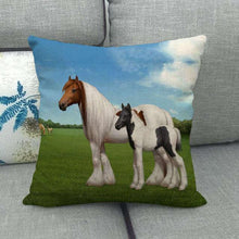 Load image into Gallery viewer, Horse Print Throw Pillow Covers Decorative Pillowcase Square Cushion Covers For Home Sofa Bedroom Livingroom Throw Pillow Covers Horse Herd Run in Desert Sand Storm Against Dramatic Sky Decor Linen Pillow Cases 45X45CM