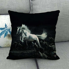 Load image into Gallery viewer, Horse Print Throw Pillow Covers Decorative Pillowcase Square Cushion Covers For Home Sofa Bedroom Livingroom Throw Pillow Covers Horse Herd Run in Desert Sand Storm Against Dramatic Sky Decor Linen Pillow Cases 45X45CM