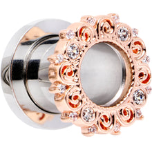 将图片加载到图库查看器,0G Clear Gem Flowering Frame Screw Fit Tunnel Plug Set
