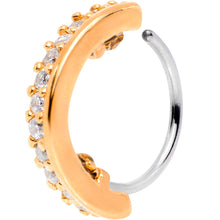 Load image into Gallery viewer, 20G Clear CZ Gem Rose Gold Tone Sleek Seamless Circular Ring