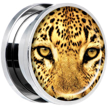 Load image into Gallery viewer, Full Color Leopard Eyes Steel Screw Fit Plug Set 18mm