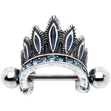 Load image into Gallery viewer, 16G 1/4 Aqua Blue Tribal Headdress Helix Cuff Cartilage Earring