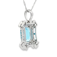 Load image into Gallery viewer, Blue Topaz Diamond Fashion Pendants 10KT White Gold