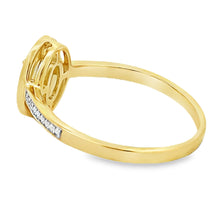 Load image into Gallery viewer, Genuine .40ct Aquamarine Diamond Ring 10KT Yellow Gold