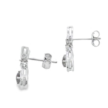 将图片加载到图库查看器,.47ct Quartz Diamond Dangle Earrings 10KT White Gold