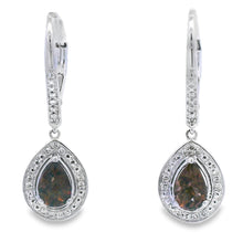 Load image into Gallery viewer, .87ct Quartz Diamond Dangle Earrings 10KT White Gold