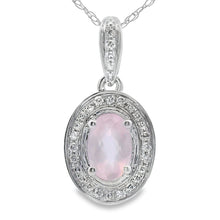 Load image into Gallery viewer, Rose Quartz Diamond Fashion Pendants 10KT White Gold