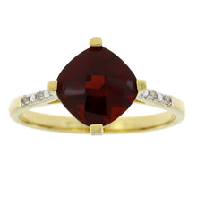 将图片加载到图库查看器,1.25ct Garnet Diamond Ring 10KT Yellow Gold