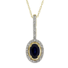 Load image into Gallery viewer, Sapphire Diamond Fashion Pendants 14KT Yellow Gold