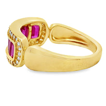 将图片加载到图库查看器,1.10ct Ruby Diamond Ring 10KT Yellow Gold