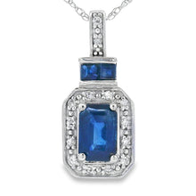 Load image into Gallery viewer, .84ct Sapphire Diamond Fashion Pendants 14KT White Gold