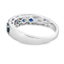 Load image into Gallery viewer, Sapphire Diamond Wedding Band Ring 10KT White Gold