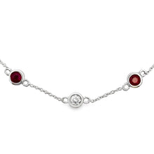 将图片加载到图库查看器,.71ct Ruby Diamond Bracelet 14KT White Gold