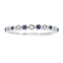 Load image into Gallery viewer, Sapphire Diamond stackable band set 14KT White Gold