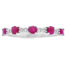 Load image into Gallery viewer, .70ct Ruby Diamond Wedding Band Ring 10KT White Gold