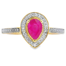 Load image into Gallery viewer, .54ct Ruby Diamond Ring 10KT Yellow Gold