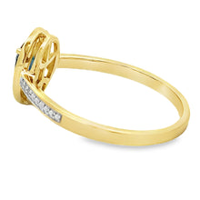 将图片加载到图库查看器,.54ct Sapphire Diamond Ring 10KT Yellow Gold