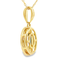 Load image into Gallery viewer, Blue Topaz Diamond Fashion Pendants 10KT Yellow Gold