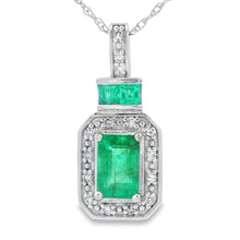 Load image into Gallery viewer, .64ct Emerald Diamond Fashion Pendants 14KT White Gold