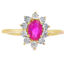 Load image into Gallery viewer, .63ct Ruby Diamond Ring 10KT Yellow Gold