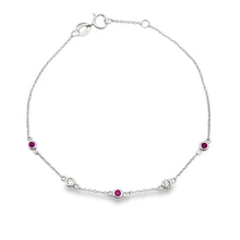 将图片加载到图库查看器,.17ct Ruby Diamond Bracelet 14KT White Gold